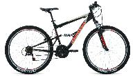 Велосипед горный двухподвес Forward Raptor 1.0 d-27,5 3x6 (2022) 18" черный/красный